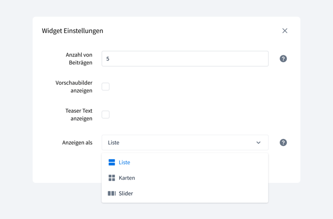 Widget Setting - de